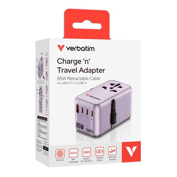 Charge 'n' Travel Adapter 85W Retractable Cable (CNT-02) - Image 4