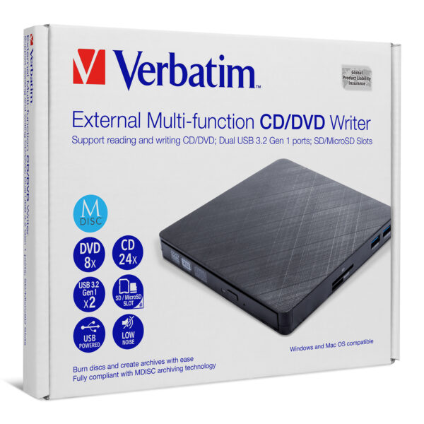 External Mobile Multi-Function CD/DVD Writer, USB 3.2 Gen1