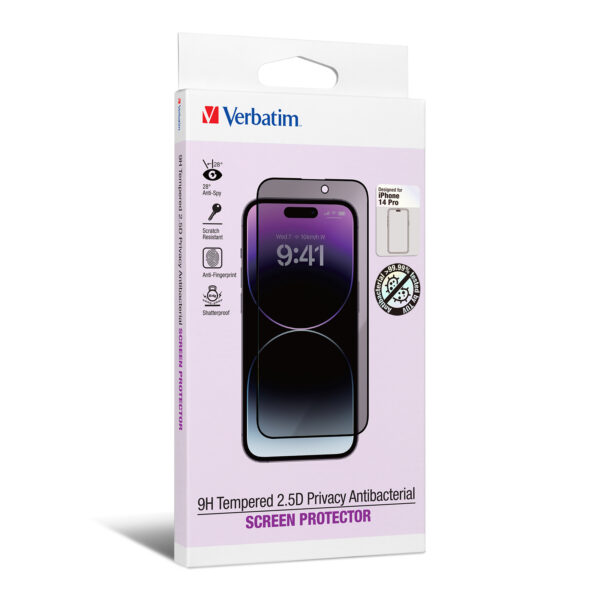 (iPhone 14 Series) 9H Tempered 2.5D Privacy Antibacterial Screen Protector - Image 2