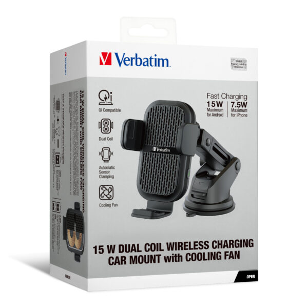 15W Dual Coil Wireless Charging Car Mount with Cooling Fan - 图片 8