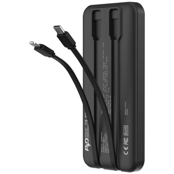 10000mAh PD 3.0 & QC 3.0 Power Pack with embedded cables - 图片 3